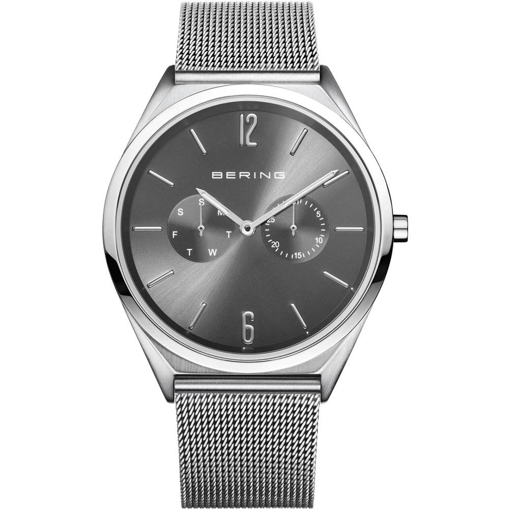 BERING Armbanduhr mit Milanaiseband und grauem Zifferblatt ultra slim 17140-009x