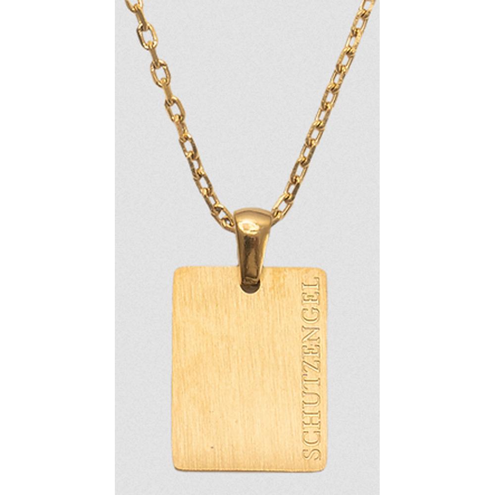 blumenkind Halskette mit der Gravur Schutzengel Edelstahl goldfarben mattiert BN01BGO