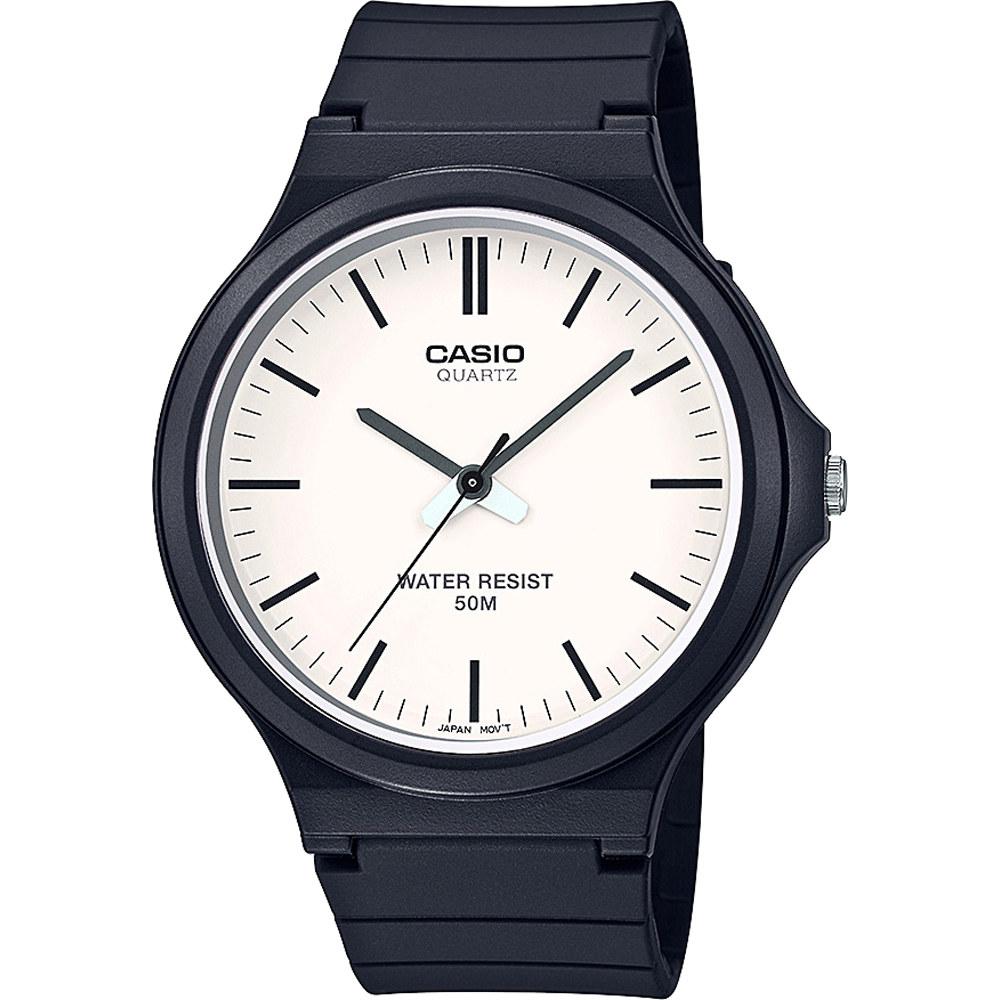 Casio Armbanduhr schwarz weiss aus Kunststoff MW-240-7EVEF