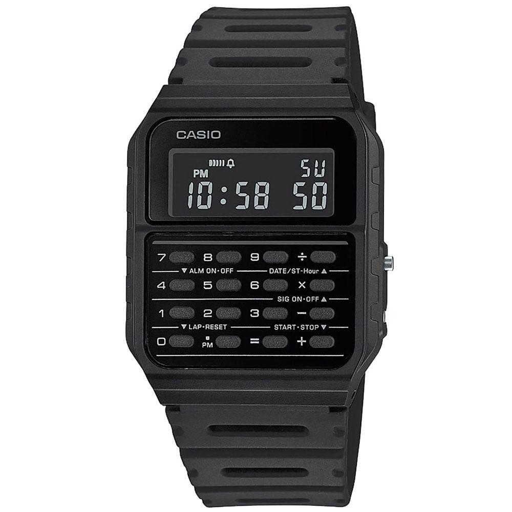 Casio Digitaluhr aus Kunststoff schwarz mit Taschenrechner CA-53WF-1BEF