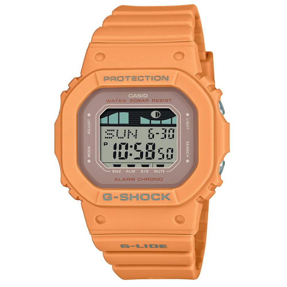 Casio G-Shock Sportuhr Armbanduhr eckig orange digital Gezeitenuhr GLX-S5600-4ER