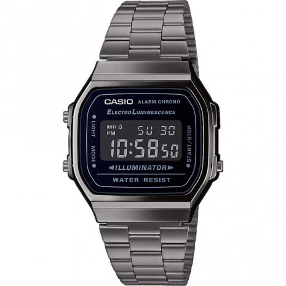 Casio Vintage digitale Armbanduhr grau ip mit Edelstahlband A168WEGG-1BEF