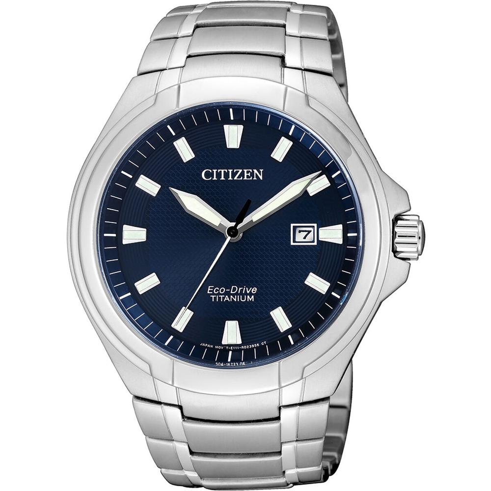 Citizen Herrenuhr Eco-Drive Titan silberfarben blau BM7430-89L