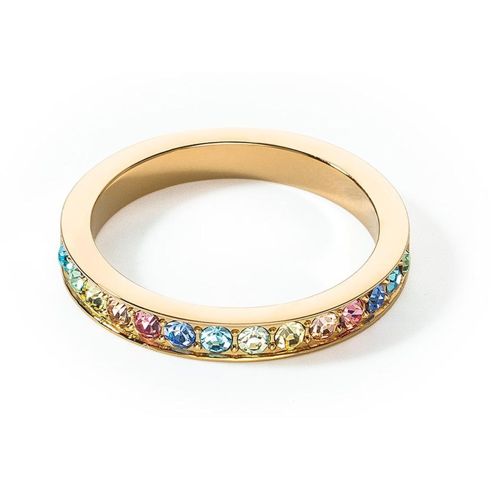 Coeur de Lion Ring goldfarben multicolor pastell slim Gr.56 0127/40-1590