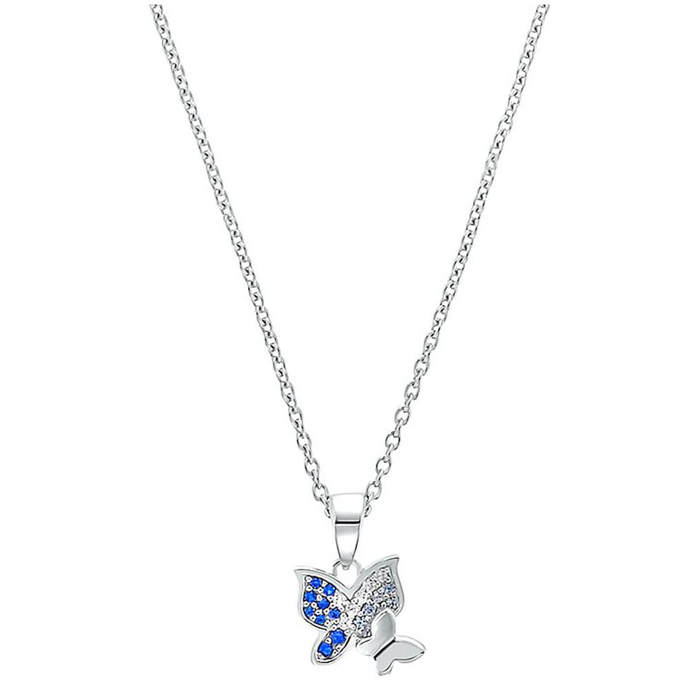 Lillifee Kette Silber 925 mit Anhänger Schmetterling Zirkonia blau 38 cm 2037071