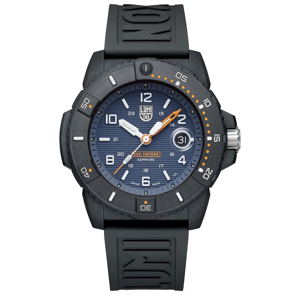 Luminox Navy SEAL 3600 Taucheruhr Armbanduhr blau Silikonband schwarz XS.3602.NSF