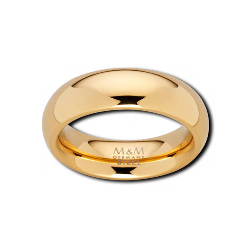 M&M Ring Pure Basic Edelstahl IP gold poliert Größe 60 MR3206