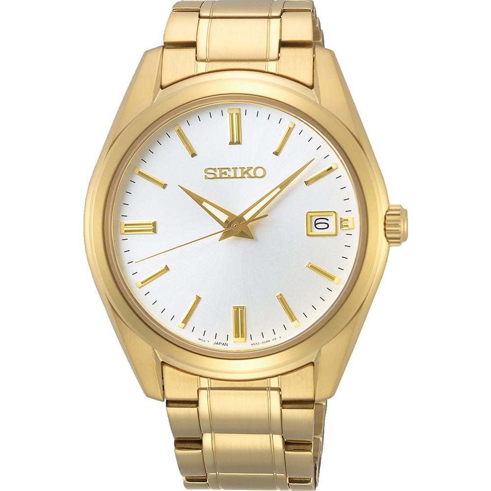 Seiko goldfarben Armbanduhr Herrenuhr mit SUR314P1 Saphirglas