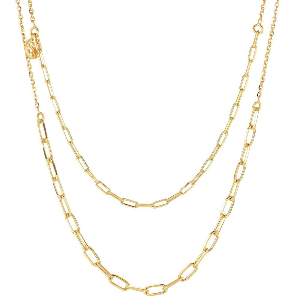 SIF JAKOBS Halskette Due Chain 925er Silber 18K vergoldet SJ-C42132-SG