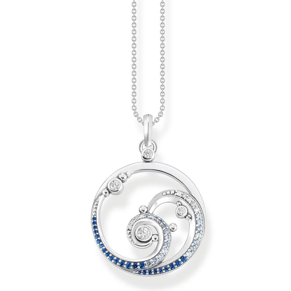 Sabo Halskette Thomas KE2143-644-1-L45V Silber 925 mit Welle blauen Steinen