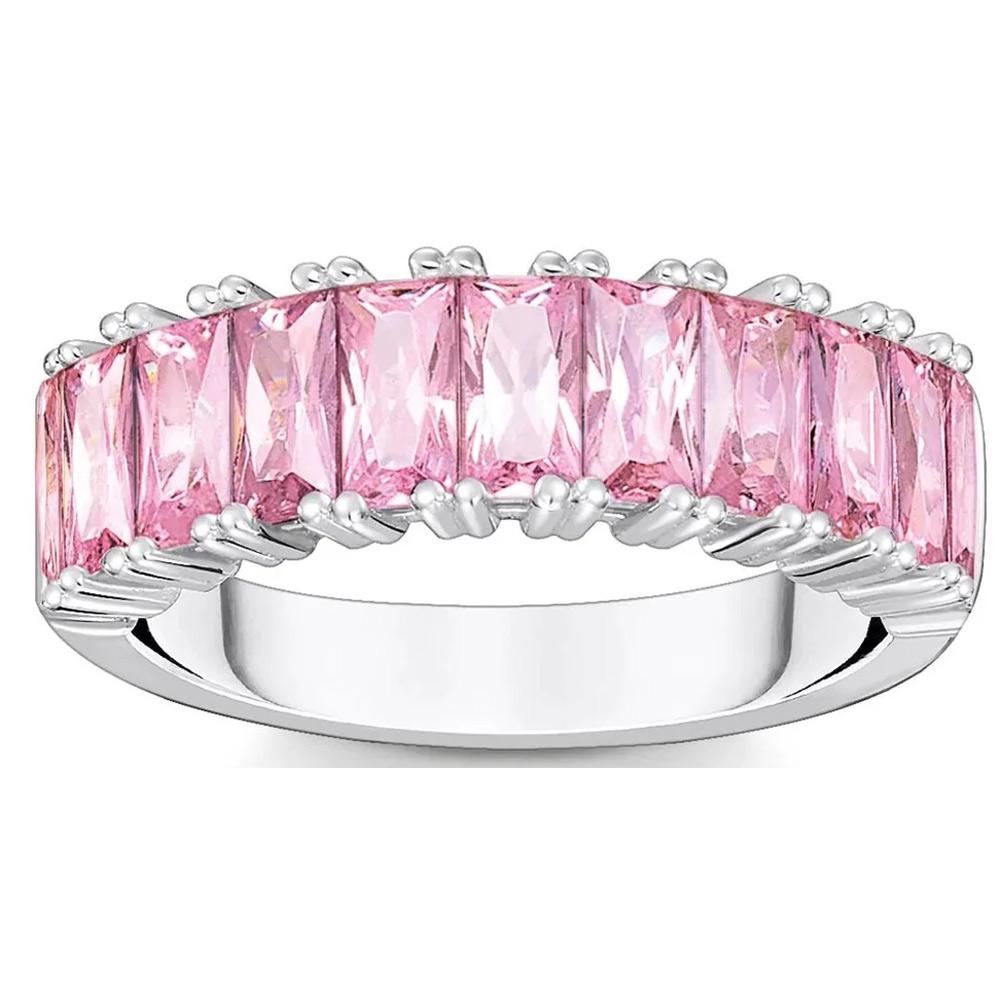 Thomas Sabo Ring mit rosafarbenen Steinen Silber 925  Gr. 58 TR2366-051-9-58