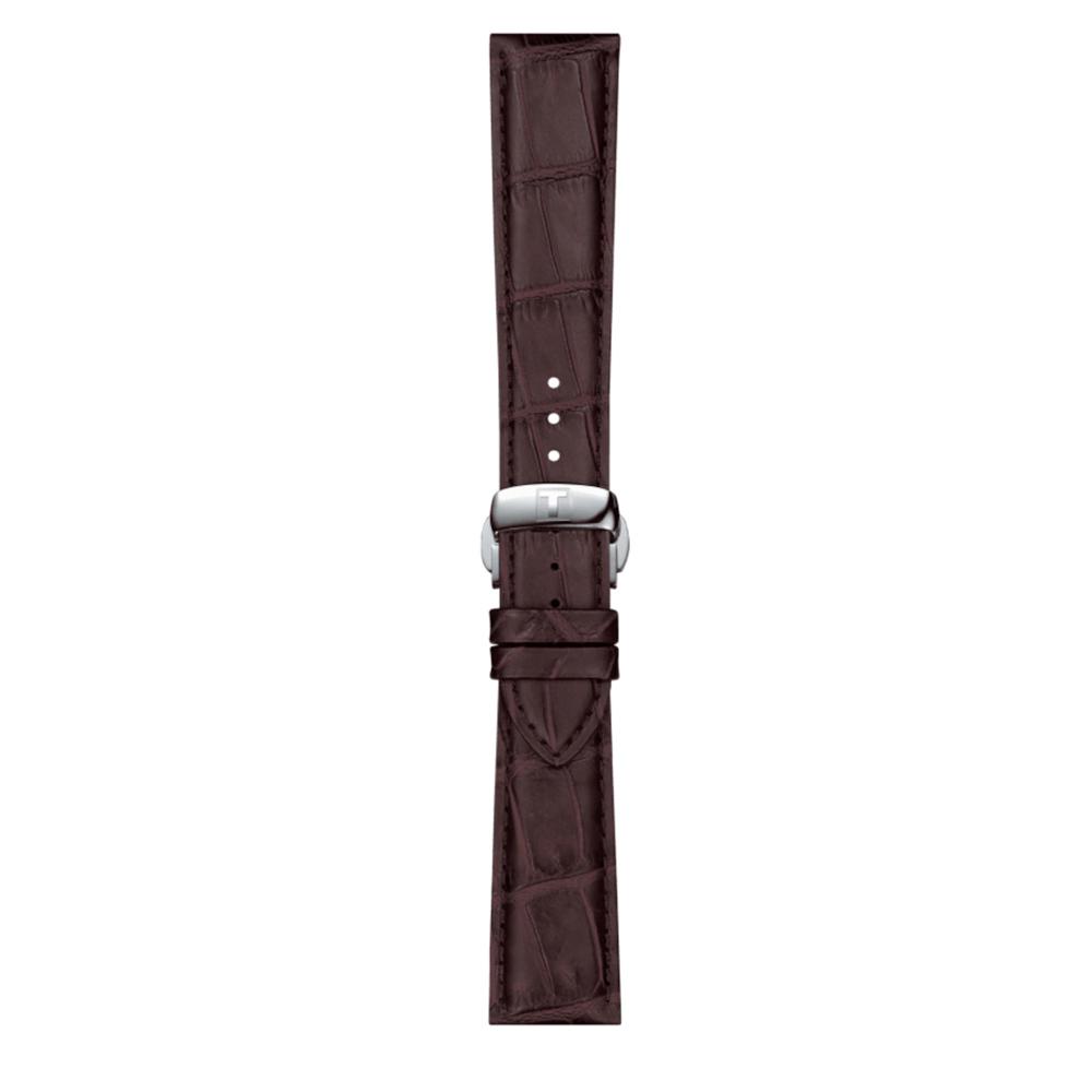 Tissot Lederband braun genarbt mit silberfarbener Schließe 21 mm T852.045.399