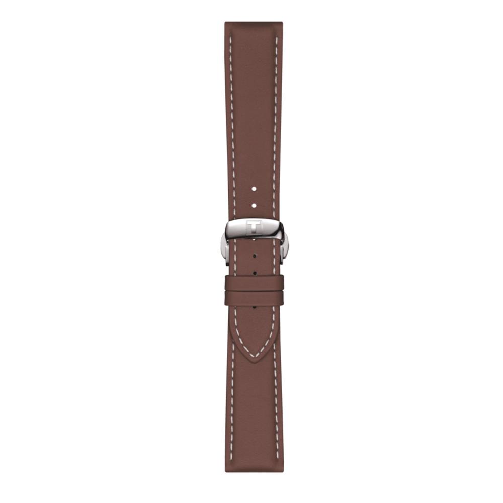 Tissot Leder-Band braun mit silberfarbener Schließe 21 mm T852.044.597