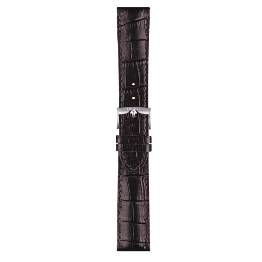 Tissot Leder-Band braun mit silberfarbener Schließe 22 mm T852.041.655