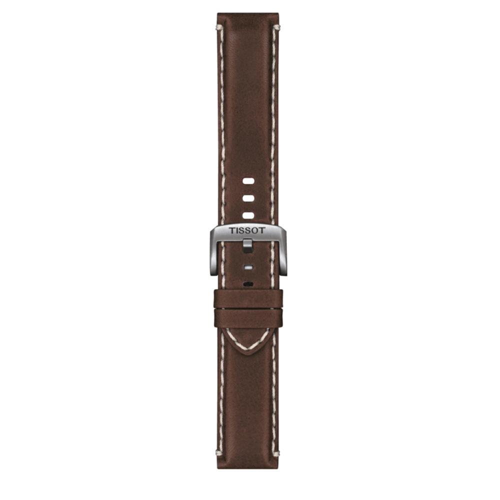 Tissot Leder-Band braun mit silberfarbener Schließe 22 mm T852.044.980