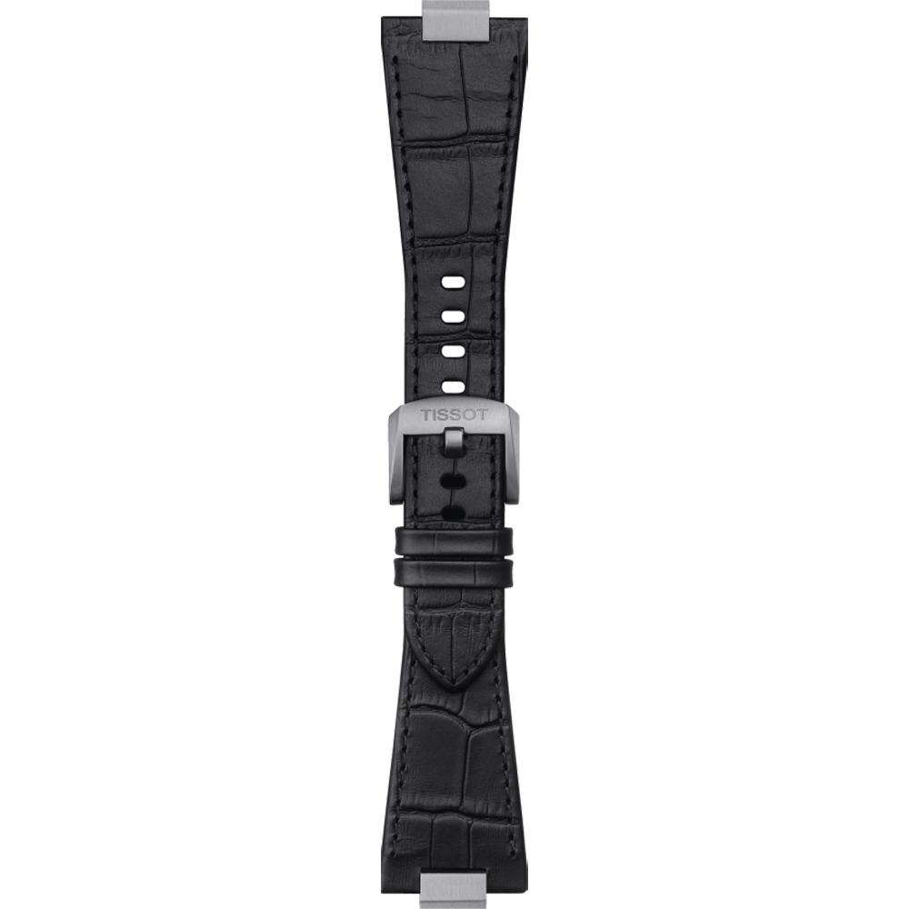 Tissot PRX Lederband schwarz mit silberfarbener Schließe 27 mm für 40 mm Gehäuse
