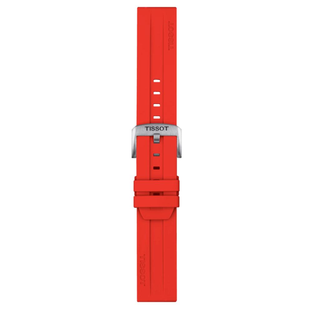 Tissot Silikon-Band rot mit silberfarbener Schließe 22 mm T852.047.920