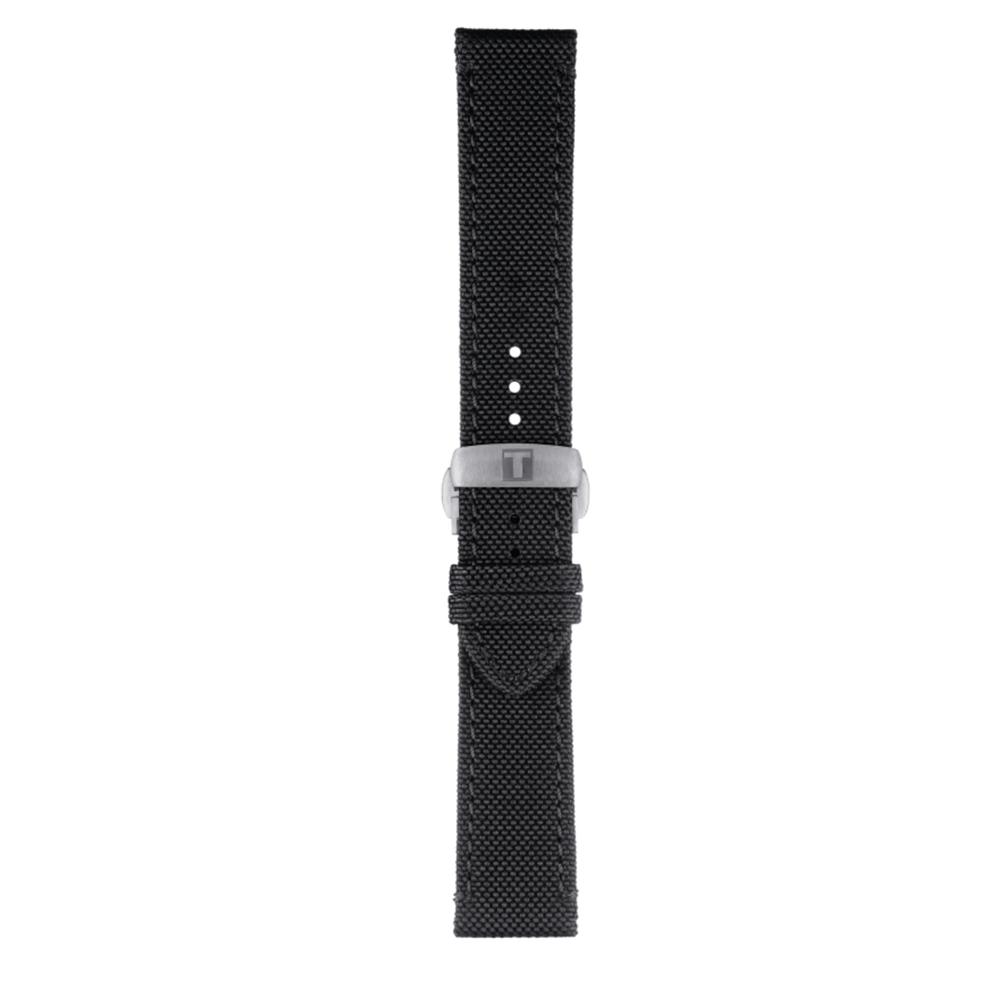 Tissot Textil-Band schwarz mit silberfarbener Schließe 21 mm T852.043.157