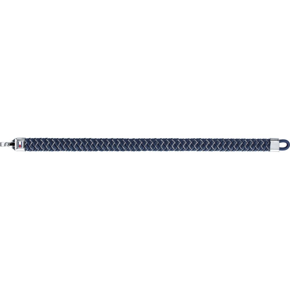 Tommy Hilfiger Herren-Armband Casual Core Lederband blau silbern 2790060