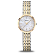 BERING Classic Damenuhr rund Edelstahl bicolor Zifferblatt perlmutt 19126-710