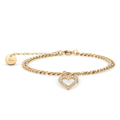 BERING Damenarmband Edelstahl goldfarben mit Herz 19 cm 650-27-X0