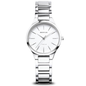 BERING Damenuhr Titan silberfarben Zifferblatt wei&szlig; 15630-704