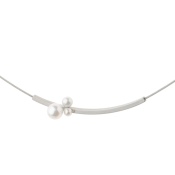 Ernstes Design Kette matt Edelstahl mit S&uuml;&szlig;wasserperlen 45 cm K823.45