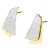 Ernstes Design Ohrstecker bicolor gekratzt E523