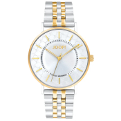 JOOP! Damenuhr bicolor mit Designzifferblatt und Metallband 2033711