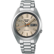 Seiko 5 Sports Automatik midsize Everyday Carry Edelstahl silberfarben champagne SRPK91K1