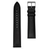 STERNGLAS Leder-Band schwarz mit silberfarbener Schließe poliert 20 mm S03-MO01