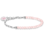 Thomas Sabo Charmista Armband 19 cm mit Rosenquarz Beads Silber 925 A2130-067-9-L19V
