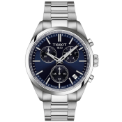 Tissot Chronograph PR 100 Edelstahl mit blauem Zifferblatt T150.417.11.041.00
